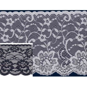 58585 FLORA PUNTILLA NYLON 110 MM. POLIAMIDA 100% MARINO Venta en piezas de 20.00 M