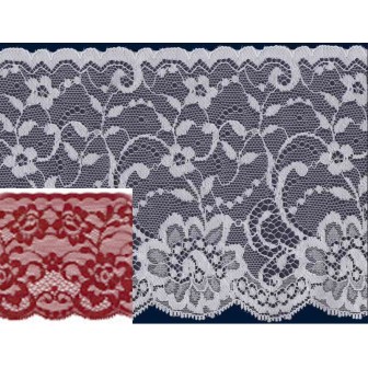 58589 FLORA PUNTILLA NYLON 110 MM. POLIAMIDA 100% GRANATE Venta en piezas de 20.00 M