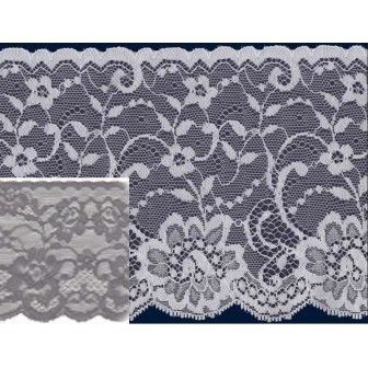 58590 FLORA PUNTILLA NYLON 110 MM. POLIAMIDA 100% GRIS Venta en piezas de 20.00 M