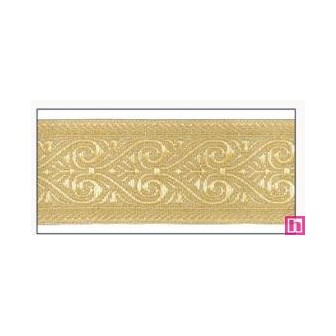 606031-30-100 CINTA JACQUARD MINOS 30 MM. POLIESTER 100% DORADO Venta en piezas de 10.00 M