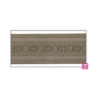 606033-30-03 CINTA JACQUARD CLEO 30 MM. POLIESTER 100% GRIS/DORADO Venta en piezas de 10.00 M