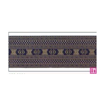 606033-30-06 CINTA JACQUARD CLEO 30 MM. POLIESTER 100% MARINO/DORADO Venta en piezas de 10.00 M