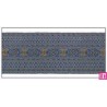 606033-30-07 CINTA JACQUARD CLEO 30 MM. POLIESTER 100% AZUL/DORADO Venta en piezas de 10.00 M