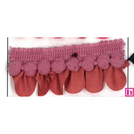 64188 PETALO MADROÑO FRUNCIDO PELICANO POLIESTER 50%-ALGODON 50% MAQUILLAJE Venta en piezas de 25.00 M