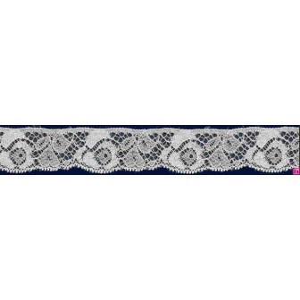64318 PUNTILLA NYLON CIRO 25 MM. POLIAMIDA 100% BLANCO Venta en piezas de 20.00 M
