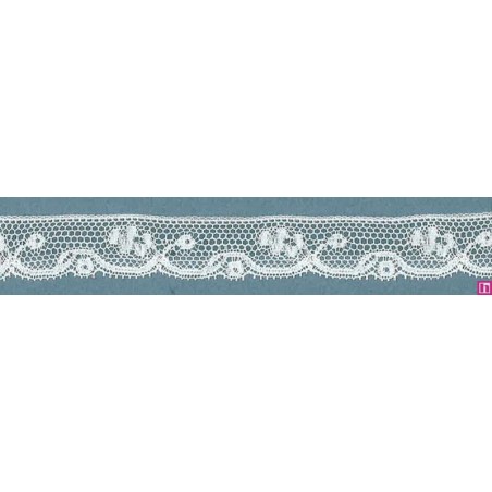 64347 PUNTILLA VALENCIE KANU 20 MM. ALGODON 92%-POLIAMIDA 8% BLANCO Venta en piezas de 20.00 M