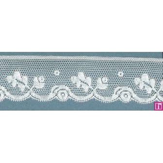 64351 PUNTILLA VALENCIE KANU 40 MM. ALGODON 92%-POLIAMIDA 8% BLANCO Venta en piezas de 20.00 M