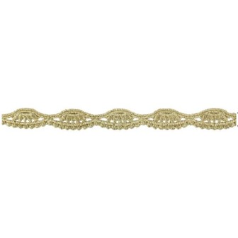 654714-100 REMATE GUIPUR FANTASIA MAXWELL 15 MM. POLIESTER 100% DORADO Venta en piezas de 9.10 M