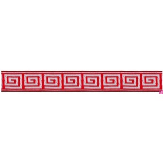 655364-09 CINTA JACQUARD TAFAR 25 MM. POLIESTER 100% ROJO Venta en piezas de 7.00 M