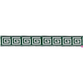 655364-13 CINTA JACQUARD TAFAR 25 MM. POLIESTER 100% VERDE Venta en piezas de 7.00 M