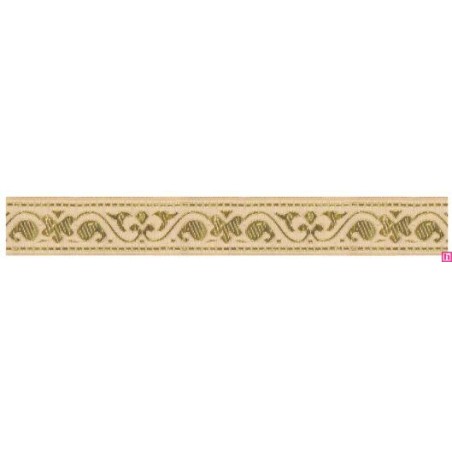 655369-0111 CINTA JACQUARD GARLAN 20 MM. POLIESTER 100% DORADO Venta en piezas de 7.00 M