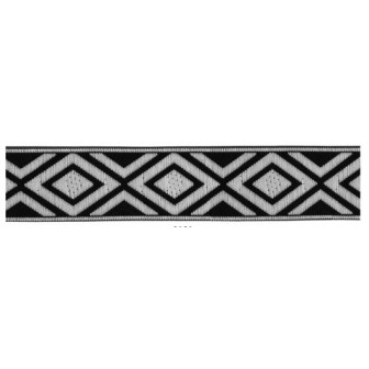 655375-101 CINTA JACQUARD RAYAN 33 MM. POLIESTER 100% NEGRO/PLATA Venta en piezas de 7.00 M