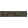 655377-100 CINTA JACQUARD RAYAN 33 MM. POLIESTER 100% NEGRO/DORADO Venta en piezas de 7.00 M