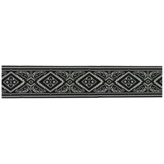 655377-101 CINTA JACQUARD RAYAN 33 MM. POLIESTER 100% NEGRO/PLATA Venta en piezas de 7.00 M