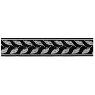 655378-101 CINTA JACQUARD RAYAN 33 MM. POLIESTER 100% NEGRO/PLATA Venta en piezas de 7.00 M