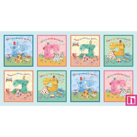 66944 PATCH. AMERICANO SEW PRETTY (19) PANEL 60X110 CM. ALGODON 100% MULTICOLOR Venta en piezas de 7.00 M