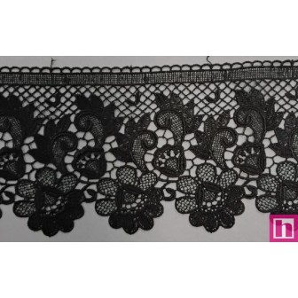 67103 PUNTILLA GUIPUR ELIEL 110 MM. POLIESTER 100% NEGRO Venta en piezas de 19.30 M