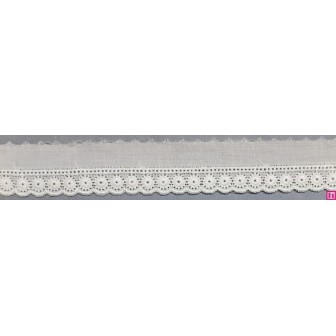 67145 REMATE BATISTA DAILA 12 MM. ALGODON 100% BLANCO Venta en piezas de 13.80 M