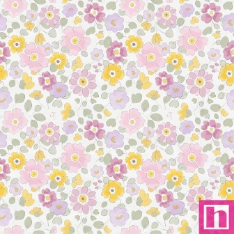 67185 TEJIDO ESTAMPADO LIBERTY JOSEFITA (01) 1.40 M. 110 GR/M2. ALGODON 100% BLANCO/ROSA Venta en piezas de 10.00 M