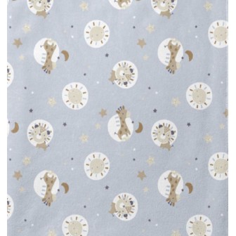 67676 CORALINA ESTAMPADA BLOUBI (01) 150 CM. 260 GR/M2. POLIESTER 100% CELESTE Venta en piezas de 10.00 M