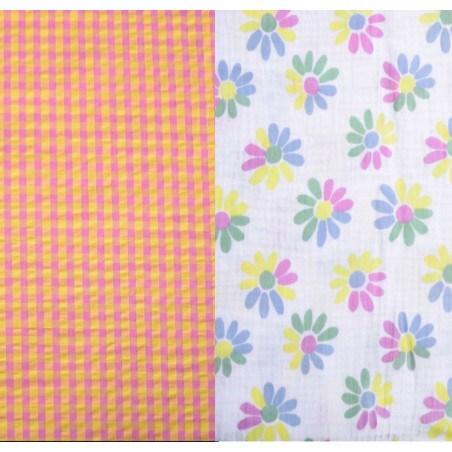 67990 ACOLCHADO ESTAMPADO ESTRAGON (01) 130 CM. 340 GR/M2. ALGODON 100% BLANCO/AMARILLO Venta en piezas de 5.00 M