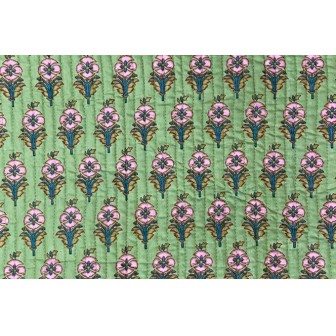 68015 ACOLCHADO ESTAMPADO ARUNA (01) 110 CM. 340 GR/M2 ALGODON 100% VERDE Venta en piezas de 6.00 M