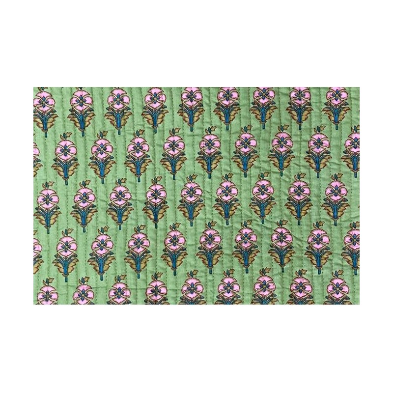 68015 ACOLCHADO ESTAMPADO ARUNA (01) 110 CM. 340 GR/M2 ALGODON 100% VERDE Venta en piezas de 6.00 M