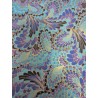 68169 TEJIDO ESTAMPADO LOTUS (04) 1.45 M. 155 GR/M2. ALGODON 100% TURQUESA/DORADO Venta en piezas de 10.00 M