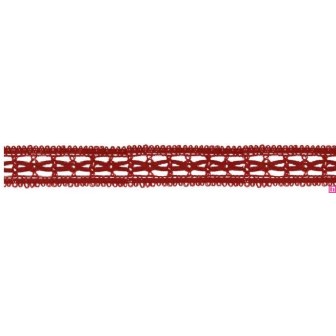 727387-0009 ENTREDOS BOLILLO NIARA 23 MM. POLIESTER 100% ROJO Venta en piezas de 25.00 M