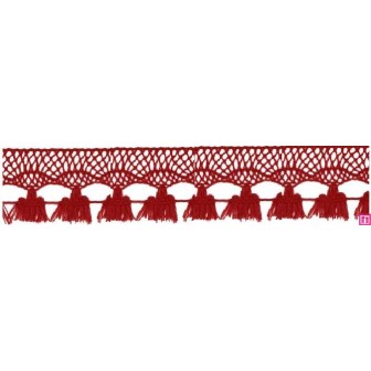727388-009 FLECO BOLILLO SHAIRA 30 MM. POLIESTER 100% ROJO Venta en piezas de 25.00 M