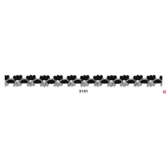 727391-2101 REMATE FANTASIA ANAYA 10 MM. POLIESTER 100% NEGRO/PLATA Venta en piezas de 25.00 M