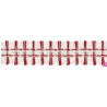 901033-09 GALON FLECO FANTASIA JASIRA 42 MM. POLIESTER 100% NATURAL/ROJO Venta en piezas de 10.00 M