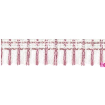 901034-06 FLECO FANTASIA JASIRA 45 MM. POLIESTER 100% NATURAL/ROSA Venta en piezas de 10.00 M