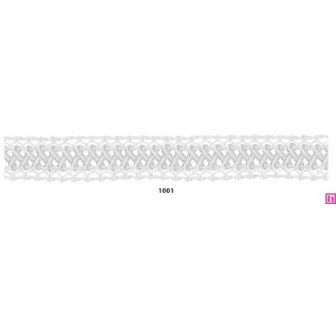 902074-1001 GALON FANTASIA UMAX 25 MM. POLIESTER 100% BLANCO/PLATA Venta en piezas de 18.00 M