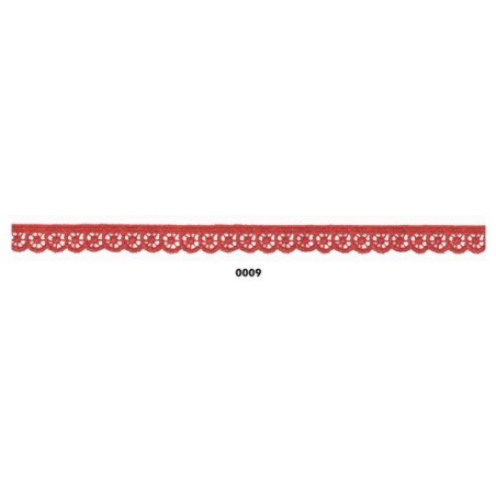 908246-09 REMATE GUIPUR FANTASIA LIORA 10 MM. POLIESTER 100% ROJO Venta en piezas de 18.20 M