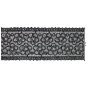 908259-103 GALON TUL FANTASIA 65 MM. DULCIE POLIESTER 100% PLATA Venta en piezas de 9.10 M