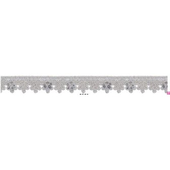 908502-0101 GALON FANTASIA KISAI 17 MM. POLIESTER + POLIETILENO PLATA Venta en piezas de 13.70 M