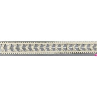 9296-102 ENTREDOS BOLILLO IZAR 20 MM. ALGODON 100% MARFIL Venta en piezas de 25.00 M