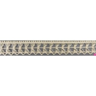 9297-102 PUNTILLA BOLILLO IZAR 25 MM. ALGODON 100% MARFIL Venta en piezas de 25.00 M
