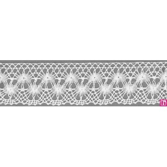 9305-0 PUNTILLA BOLILLO ORNELA 40 MM. ALGODON 100% BLANCO Venta en piezas de 25.00 M