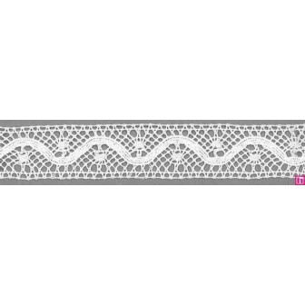 9309-0 ENTREDOS BOLILLO JACKY 25 MM. ALGODON 100% BLANCO Venta en piezas de 25.00 M