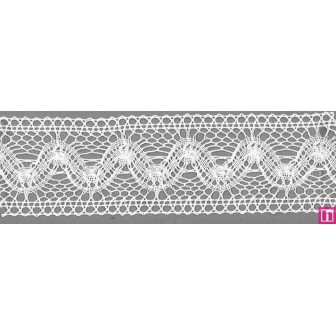9312-0 ENTREDOS BOLILLO SANTINO 45 MM. ALGODON 100% BLANCO Venta en piezas de 25.00 M