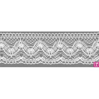 9313-0 PUNTILLA BOLILLO SANTINO 45 MM. ALGODON 100% BLANCO Venta en piezas de 25.00 M