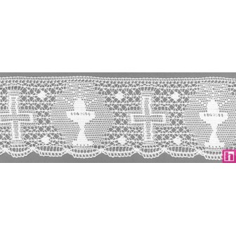 9315-0 PUNTILLA BOLILLO ZYAN 70 MM. ALGODON 100% BLANCO Venta en piezas de 25.00 M
