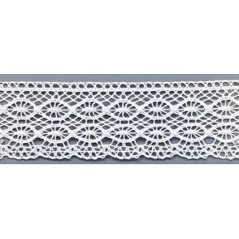 9318-000 PUNTILLA BOLILLO ENEBRO 45 MM. ALGODON 100% BLANCO Venta en piezas de 25.00 M