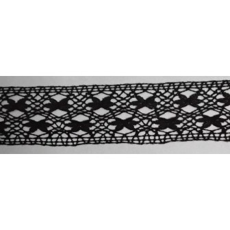 9319-004 ENTREDOS BOLILLO CLAVO 35 MM. ALGODON 100% NEGRO Venta en piezas de 25.00 M