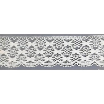 9321-000 PUNTILLA BOLILLO CLAVO 45 MM. ALGODON 100% BLANCO Venta en piezas de 25.00 M