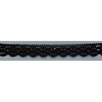 9324-004 PUNTILLA BOLILLO ENELDO 15 MM. ALGODON 100% NEGRO Venta en piezas de 25.00 M