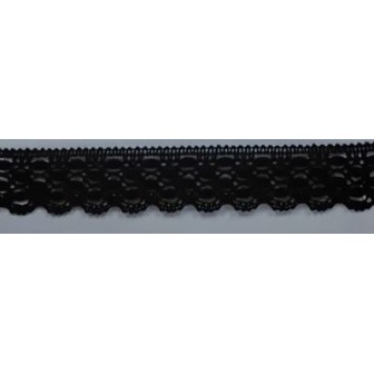 9325-004 PUNTILLA BOLILLO ENELDO 25 MM. ALGODON 100% NEGRO Venta en piezas de 25.00 M