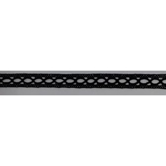 9326-004 ENTREDOS BOLILLO CAROM 12 MM. ALGODON 100% NEGRO Venta en piezas de 25.00 M